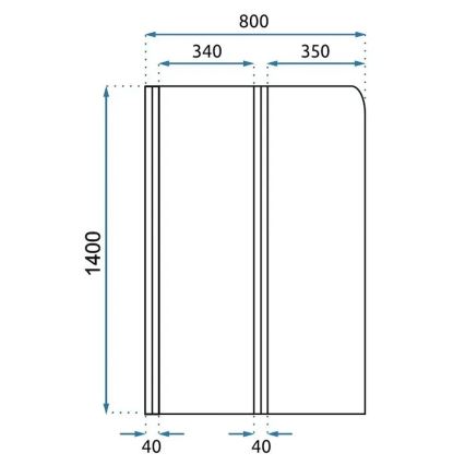 REA-W5696 - Paroi de baignoire pliante AGAT 140 x 80 cm, cadre en cuivre brossé / verre transparent