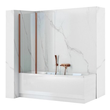 REA-W5696 - Vouwbare badwand AGAT 140x80 cm geborsteld koper/helder