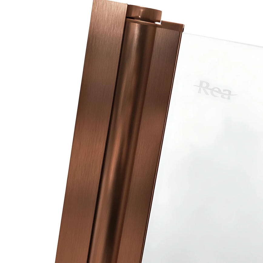 REA-W5696 - Vouwbare badwand AGAT 140x80 cm geborsteld koper/helder