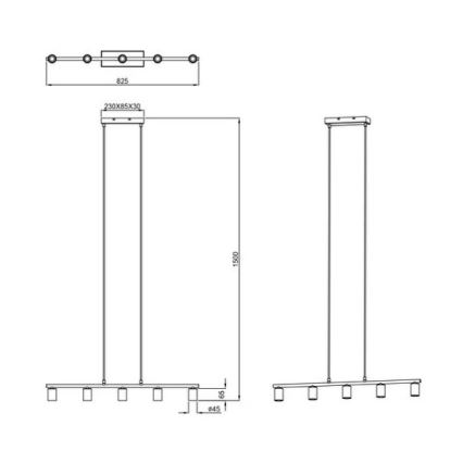 Reality - Hanglamp aan een koord VANNES 5xE27/40W/230V