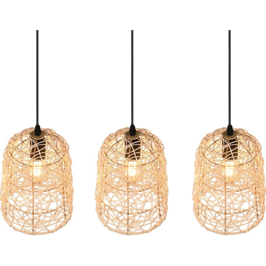 Reality - Hanglamp aan kabel LOVIS 3xE27/40W/230V zwart