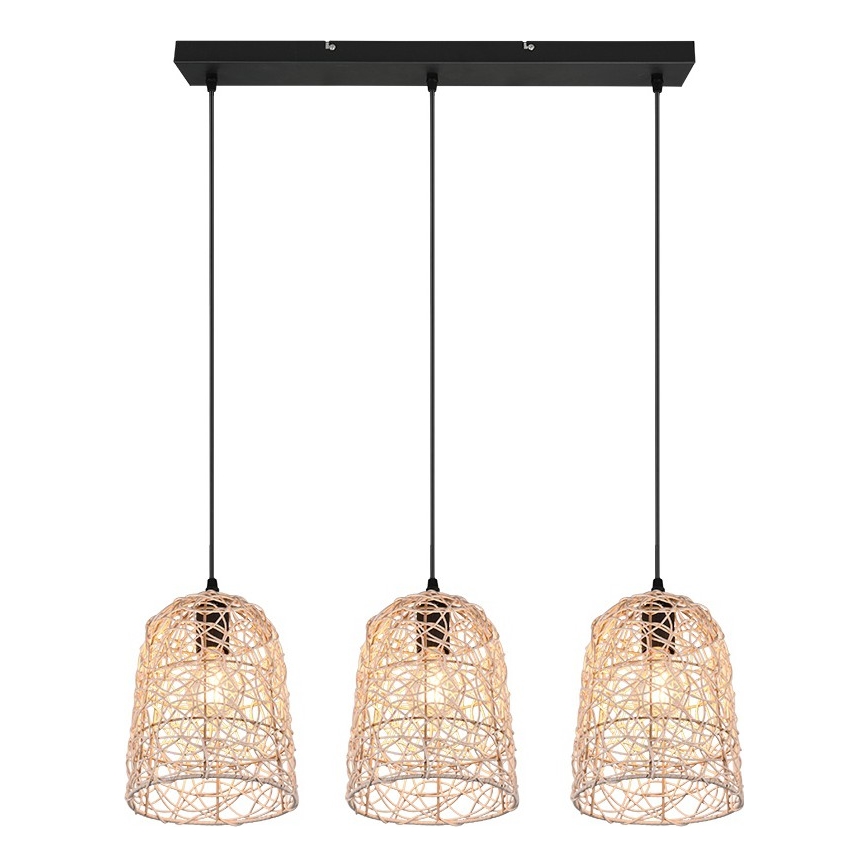 Reality - Lustre suspendu sur câble LOVIS 3xE27/40W/230V noir
