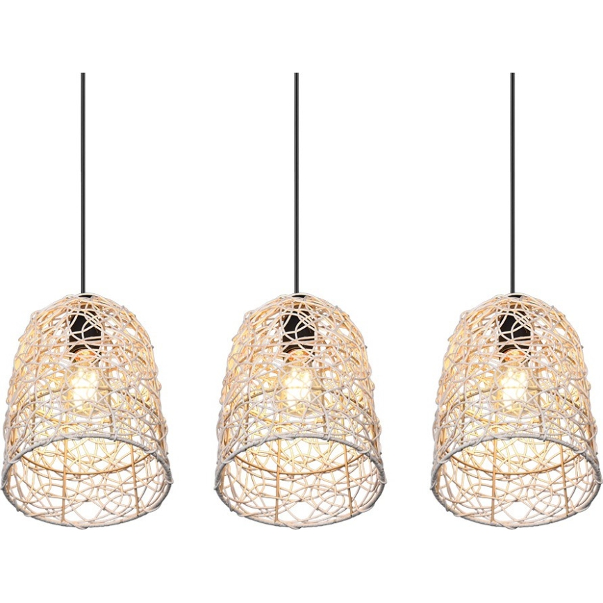 Reality - Lustre suspendu sur câble LOVIS 3xE27/40W/230V noir