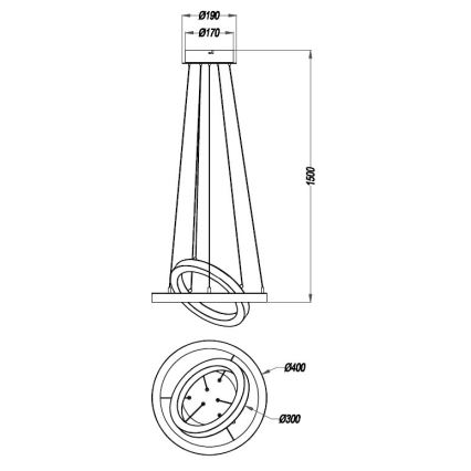 Reality - Suspension filaire LED à intensité variable CHALET LED/32W/230V