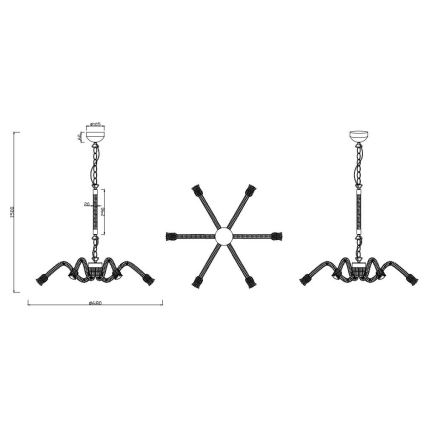 Reality - Suspension sur chaîne ALVA 6xE27/10W/230V