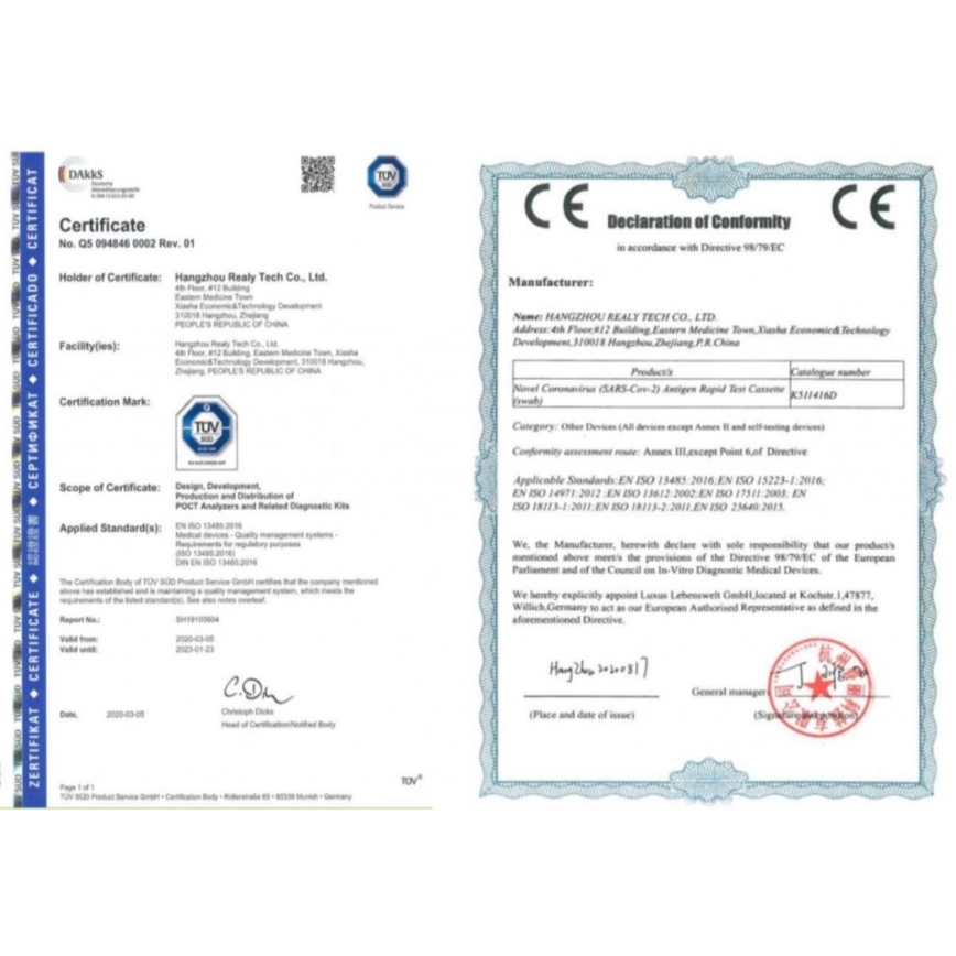 RealyTech - Antigeen COVID-19 Rapid test (swab) - neusuitstrijkje 25st