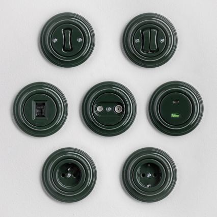 Reblig - Bouton double rétro avec cadre vert