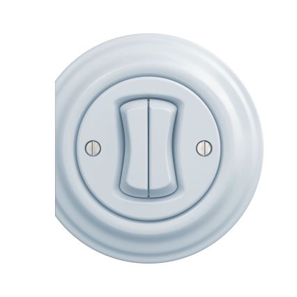 Reblig - Bouton double rétro sans cadre bleu
