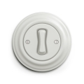 Reblig - Bouton rétro avec cadre en céramique blanche