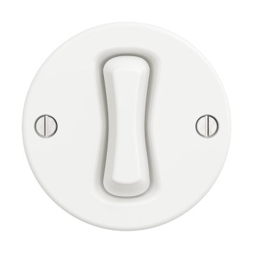 Reblig - Bouton rétro sans cadre blanc neige