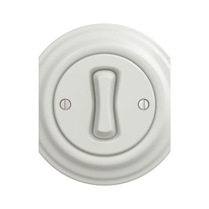 Reblig - Bouton rétro sans cadre en céramique blanche