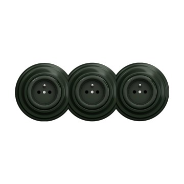 Reblig - Drievoudig retro-wandcontactdoos met afdekraam 230V groen