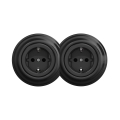 Reblig - Dubbele retro-wandcontactdoos met afdekraam, SCHUKO, 230 V, zwart