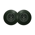 Reblig - Dubbele retro wandcontactdoos met afdekraam SCHUKO 230V groen
