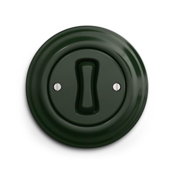 Reblig - Interrupteur croisé rétro avec cadre n° 7, vert