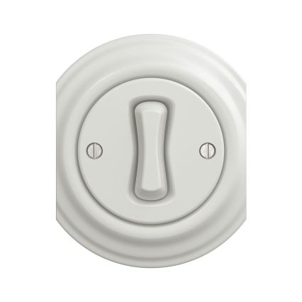 Reblig - Interrupteur croisé rétro sans cadre n° 7 blanc céramique