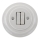 Reblig - Interrupteur double rétro en porcelaine avec cadre n° 5, blanc