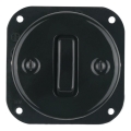 Reblig - Interrupteur double rétro en porcelaine sans cadre n° 6+6 noir