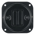 Reblig - Interrupteur double rétro en porcelaine sans cadre n° 6+6, noir