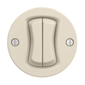 Reblig - Interrupteur rétro double va-et-vient sans cadre n° 6+6 beige
