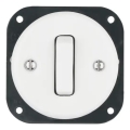 Reblig - Interrupteur rétro simple en porcelaine, sans cadre, pour sonnette, blanc