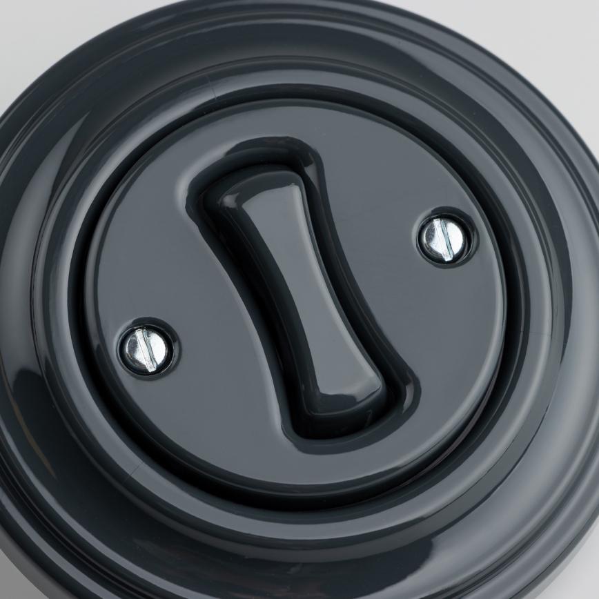 Reblig - Interrupteur rétro unipolaire avec cadre n°1, finition anthracite