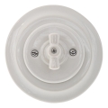 Reblig - Interrupteur rotatif en porcelaine de style rétro avec cadre n° 7, blanc