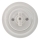 Reblig - Interrupteur rotatif en porcelaine de style rétro avec cadre n° 7, blanc