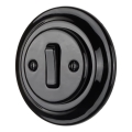 Reblig - Interrupteur simple rétro en porcelaine, cadre n°6, noir