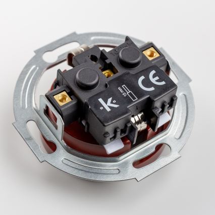 Reblig - Interrupteur unipolaire rétro n° 1 et prise SCHUKO 230 V avec cadre marron