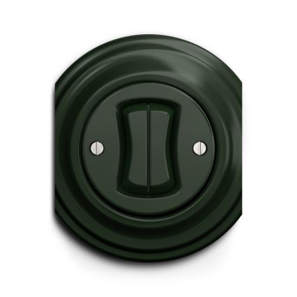 Reblig - Interrupteur va-et-vient double style rétro sans cadre n° 6+6 vert