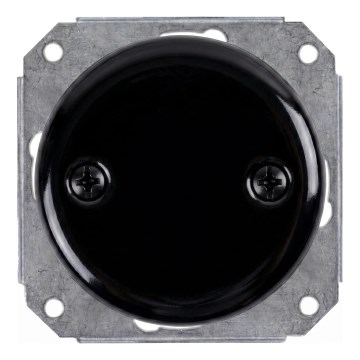Reblig - Porseleinen retro-afdekplaat voor elektrische installatie, zwart