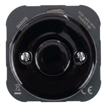 Reblig - Porseleinen retro dimmer zonder afdekraam 250V/10A zwart