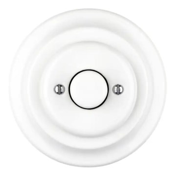 Reblig - Porseleinen retro draaiknopdimmer met afdekraam 250V/10A wit