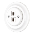 Reblig - Porseleinen retro ethernet-aansluiting met afdekraam 2x CAT.5E wit
