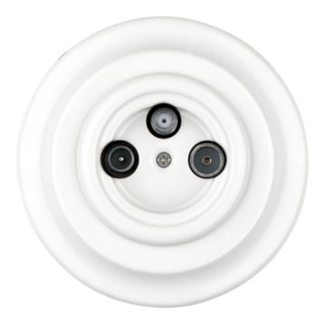 Reblig - Porseleinen retro TV/SAT-W-aansluiting met wit frame