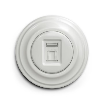 Reblig - Prise de données rétro avec cadre en céramique blanche