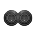 Reblig - Prise double murale au style rétro avec cadre SCHUKO 230 V, anthracite