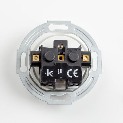Reblig - Prise double rétro murale avec cadre 230 V, blanc neige