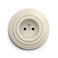 Reblig - Prise murale rétro avec cadre 230 V beige