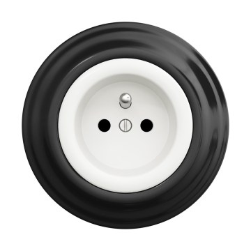 Reblig - Prise murale rétro avec cadre 230V blanc neige/noir