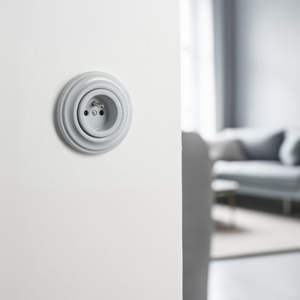 Reblig - prise murale rétro avec cadre 230V grise