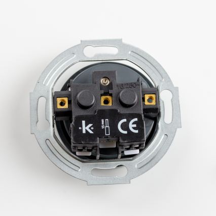 Reblig - Prise murale rétro avec cadre pour habitation, 230 V, finition anthracite