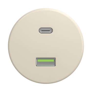 Reblig - Prise murale rétro avec ports USB Type-A et Type-C, sans cadre, beige