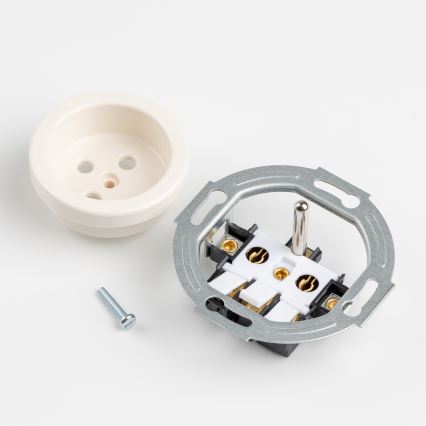 Reblig - Prise murale rétro sans cadre 230 V beige