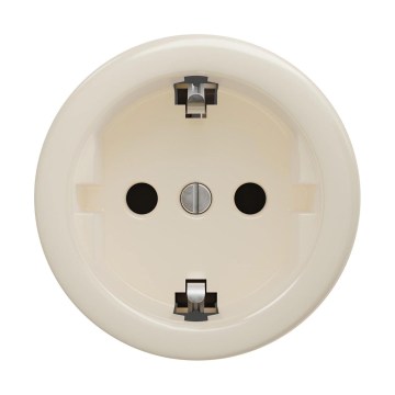 Reblig - Prise murale rétro SCHUKO 230 V / 16 A sans cadre, beige