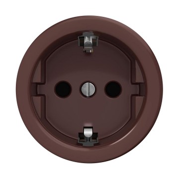 Reblig - Prise murale rétro SCHUKO 230 V/16 A sans cadre, marron