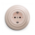 Reblig - Prise murale rétro SCHUKO 230V/16A avec cadre, vieux rose