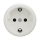 Reblig - Prise murale rétro SCHUKO 230V/16A sans cadre en céramique blanche