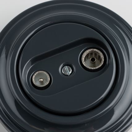 Reblig - Prise murale rétro TV+R (passante) avec cadre anthracite